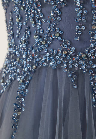 Tulle Back Lacing Evening Dress