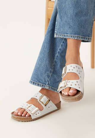 Two Buckle Sandal Nubuck Stras