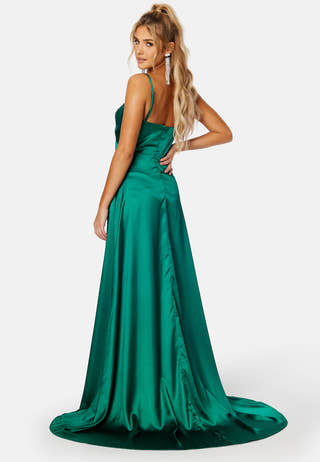 Magnolia Satin High Slit Dress