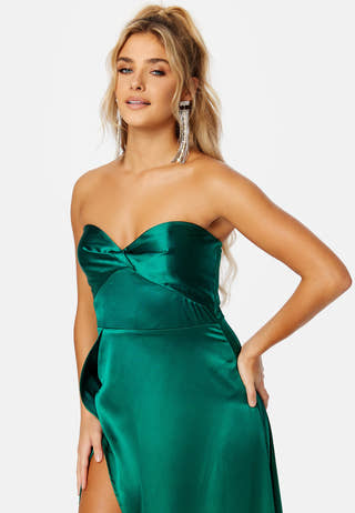 Magnolia Satin High Slit Dress