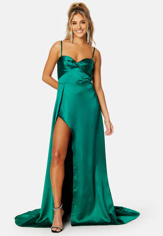 Magnolia Satin High Slit Dress