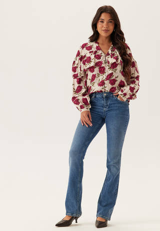 Printed Frill Blouse