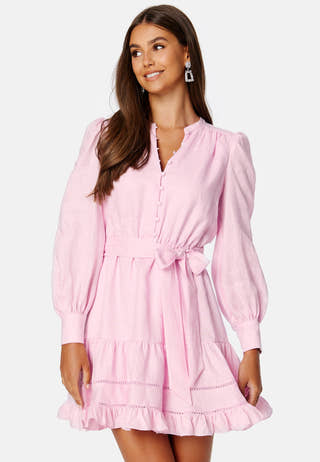 Amelia Button Up Linen Skater Mini