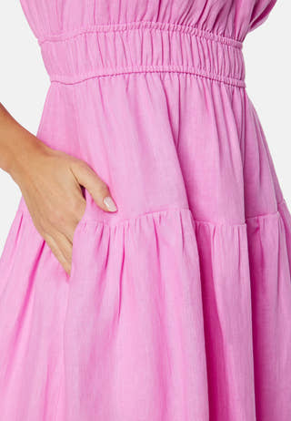 Athena Ruffle Midi Dress