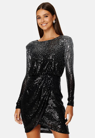 Juniper Sequin Wrap Mini Dress