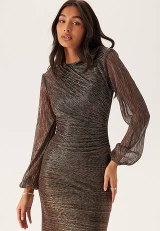 Kristen Long Sleeve Plisse Max