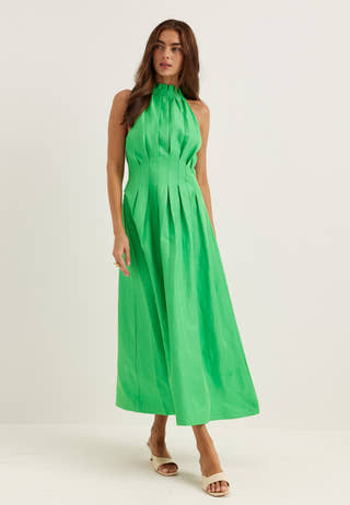 Miller Pleat Halter Midi