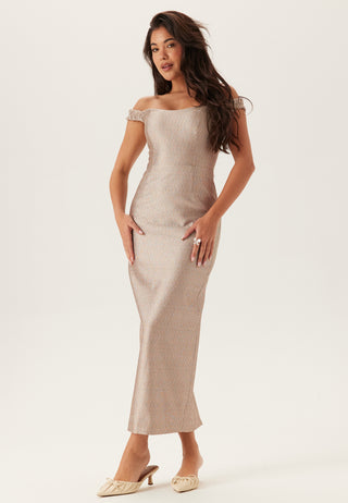 Mindy Bardot Ruffle Midi