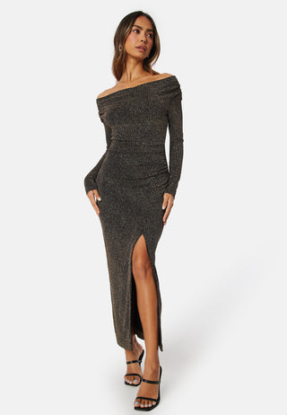 Reva Cowl Neck Glitter Midi Dress