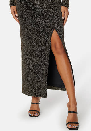 Reva Cowl Neck Glitter Midi Dress