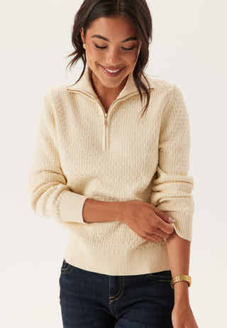 Cotton Textured Half-zip