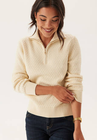 Cotton Textured Half-zip