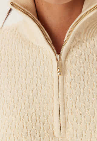 Cotton Textured Half-zip