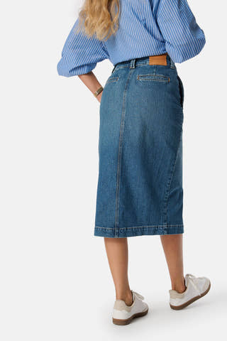 Denim Slit Skirt