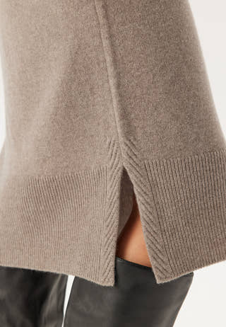 Herringbone Detail Rollneck Dr