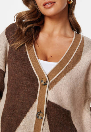 Letterprint Intarsia Cardigan