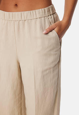 Linen Blend Pull On Pants