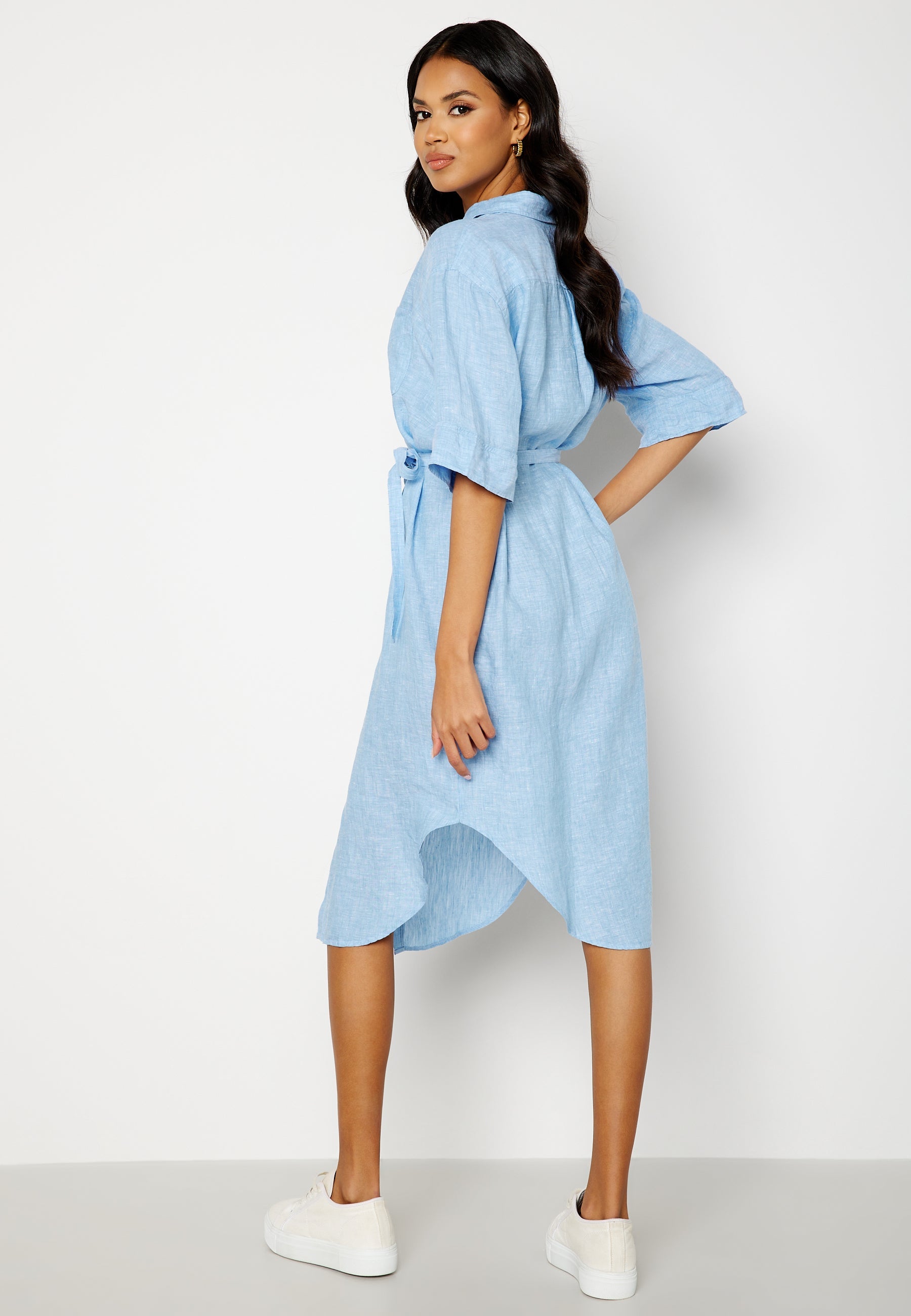 Gant – Linen Chambray Shirt Dress – campaign-outlet – Blue