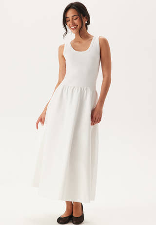 Midi Jersey Woven Combo Dress