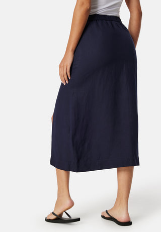 Midi Linen Blend Skirt
