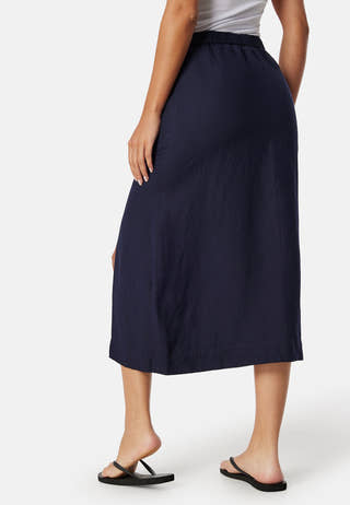 Midi Linen Blend Skirt