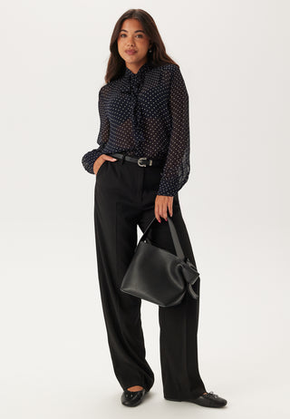 Reg Dot Print Bow Blouse