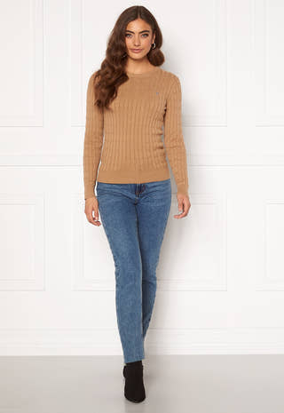Stretch Cotton Cable Crew