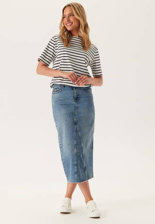 Stripe Boatneck  ss T-shirt