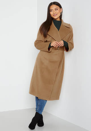 Wool Blend Belted Coat