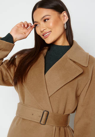 Wool Blend Belted Coat