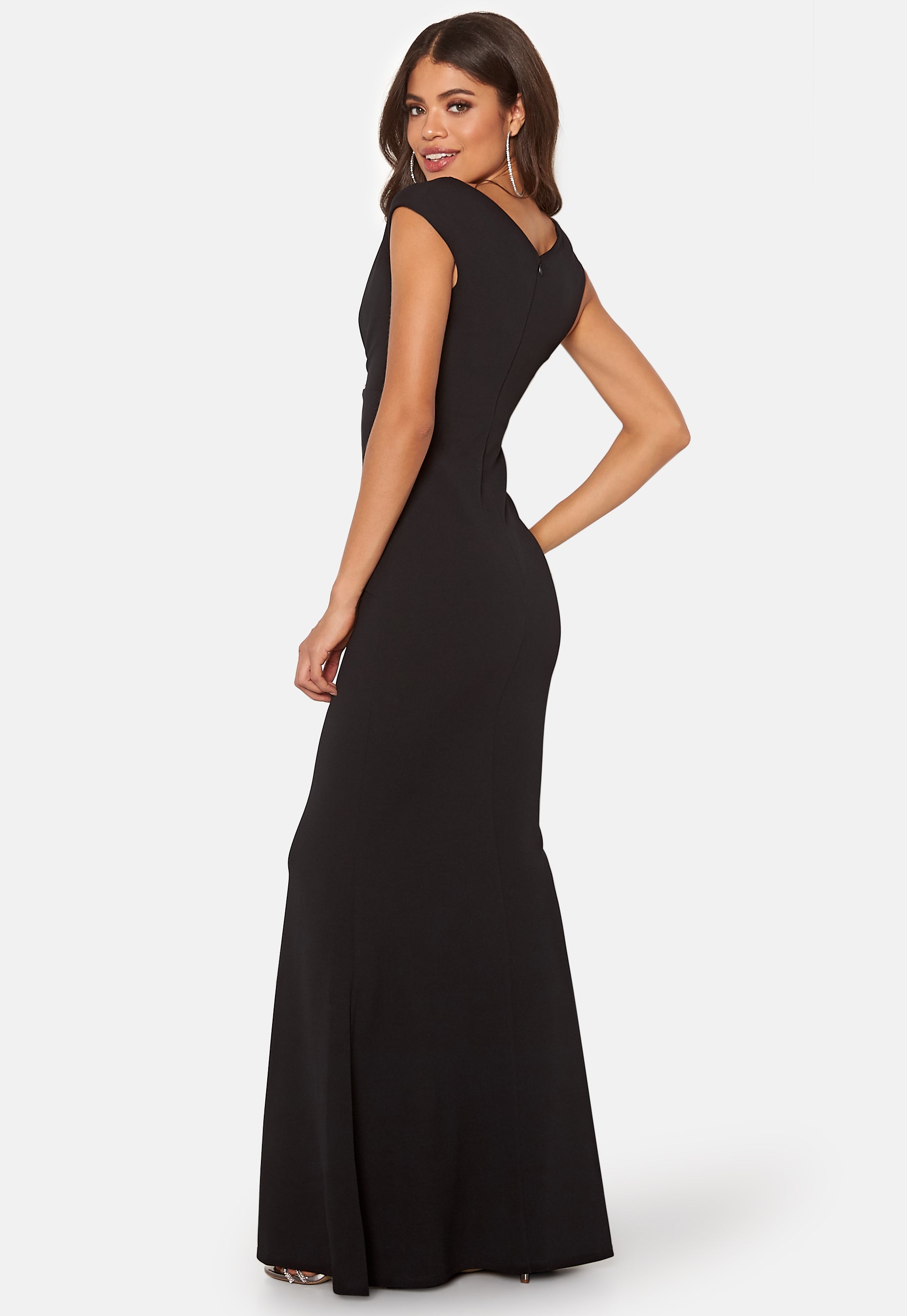 open lace back dress Bardot Pleated Midi Dress - Red