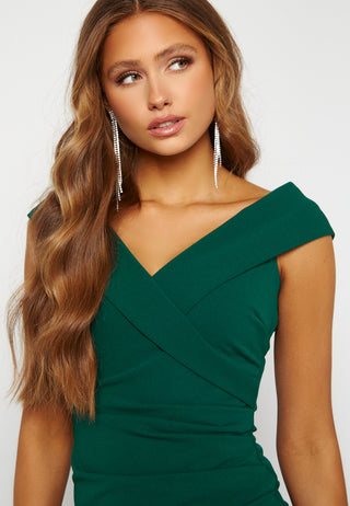 Bardot Pleat Maxi Split Dress