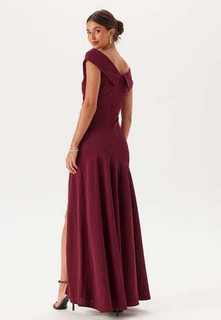 Bardot Pleat Maxi Split Dress