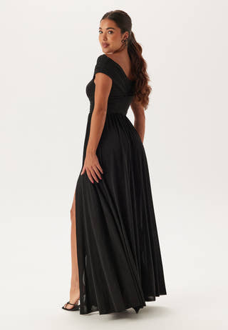 Bardot Rouched Maxi Split Dress