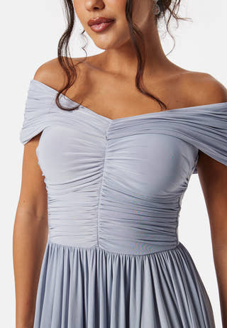 Bardot Rouched Maxi Split Dress