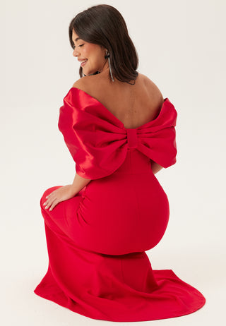 Bardot Satin Bow Back Maxi Dress