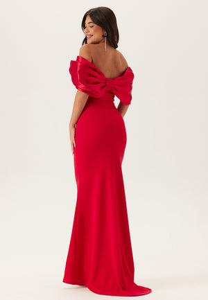 Bardot Satin Bow Back Maxi Dress