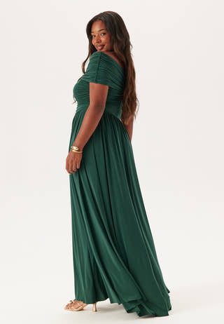 Bardot Rouched Maxi With Split