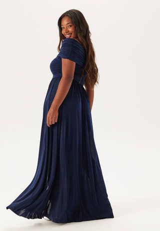 Bardot Rouched Maxi With Split