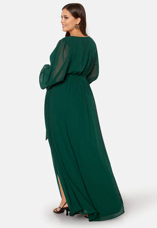 Long Sleeve Chiffon Maxi Curve Dress