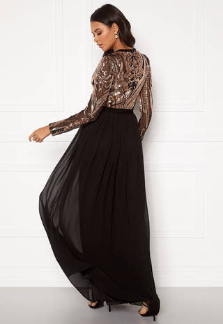 Deep V Sequin Maxi Dress