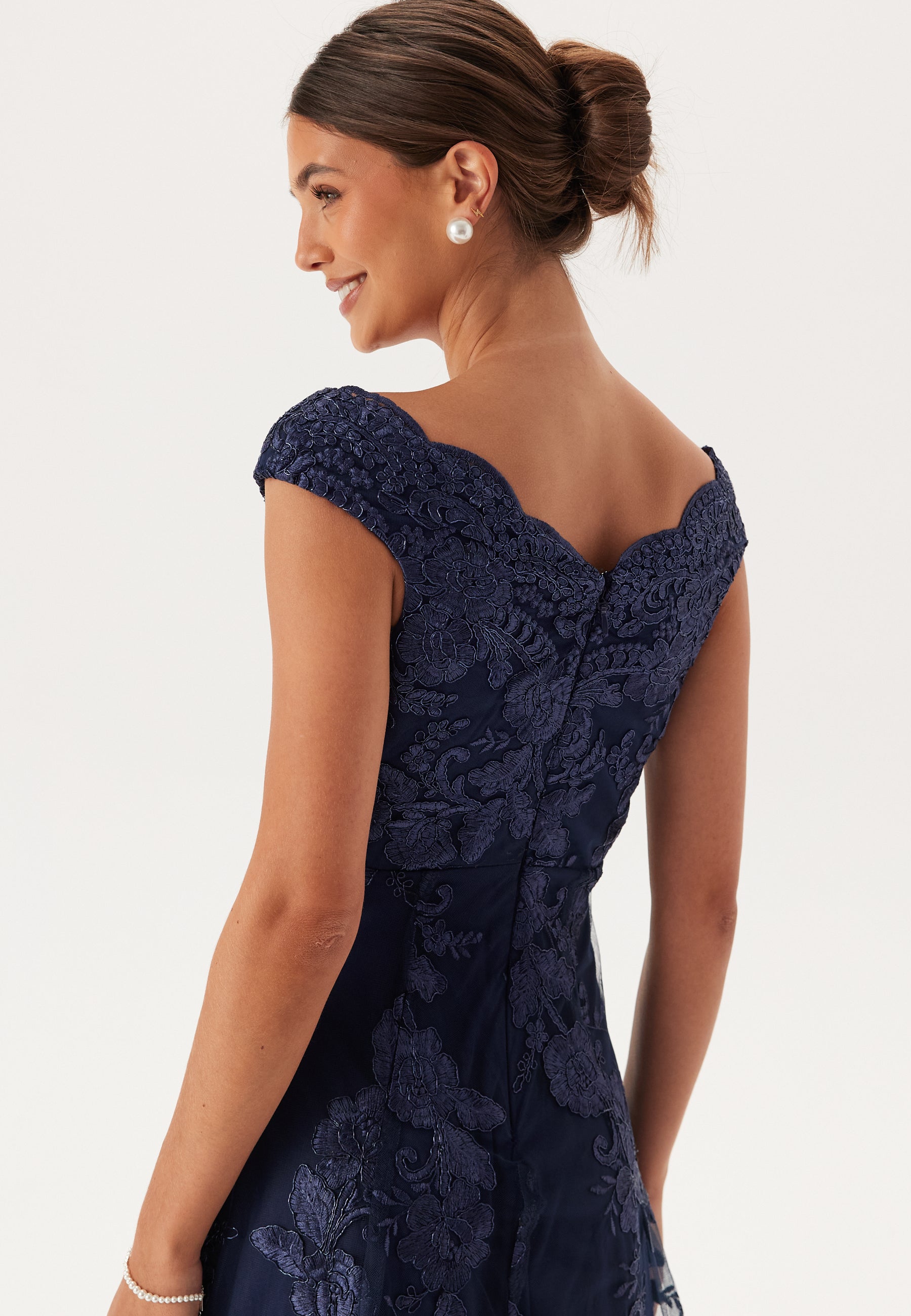 Goddiva  Embroidered Lace Dress  Ball gowns  Blue
