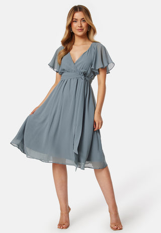 Flutter Chiffon Midi Dress