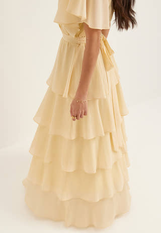 Flutter Chiffon Tiered Maxi Dress