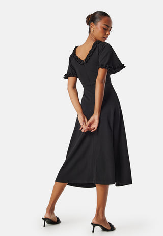 Flutter Sleeve Frilly Midi Dre