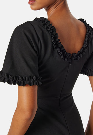 Flutter Sleeve Frilly Midi Dre