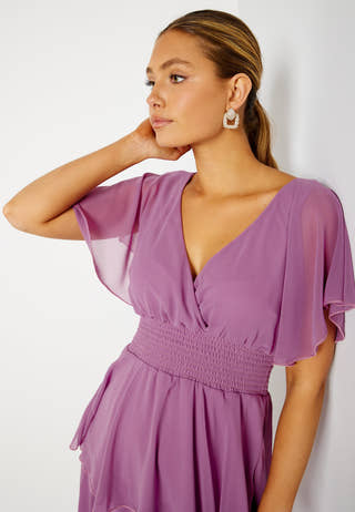 Flutter Tiered Midi Dress