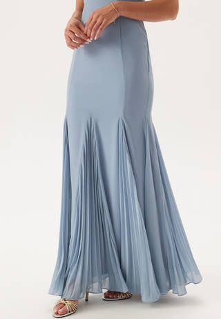 Frilly Chiffon Off Shoulder Maxi Dress