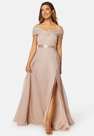 Glitter Bardot Maxi Dress