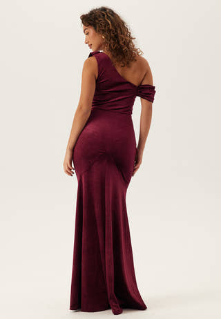 Glitter Velvet One Shoulder Maxi Dress